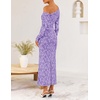 image:imageZESICA Womens Fall Floral Off Shoulder Wedding Guest DressesPurple