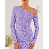 image:imageZESICA Womens Fall Floral Off Shoulder Wedding Guest DressesPurple
