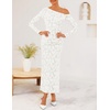 image:imageZESICA Womens Fall Floral Off Shoulder Wedding Guest DressesWhite