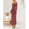 image:imageZESICA Womens Fall Floral Off Shoulder Wedding Guest DressesWinered