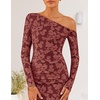 image:imageZESICA Womens Fall Floral Off Shoulder Wedding Guest DressesWinered