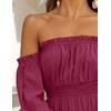 image:imageZESICA Womens Fall Long Sleeve Boho Off Shoulder Maxi DressesFuchsia
