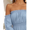 image:imageZESICA Womens Fall Long Sleeve Boho Off Shoulder Maxi DressesLight Blue