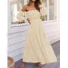 image:imageZESICA Womens Fall Long Sleeve Boho Off Shoulder Maxi DressesLight Yellow