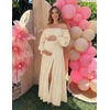image:imageZESICA Womens Fall Long Sleeve Boho Off Shoulder Maxi DressesLight Yellow