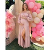 image:imageZESICA Womens Fall Long Sleeve Boho Off Shoulder Maxi DressesPink