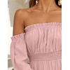 image:imageZESICA Womens Fall Long Sleeve Boho Off Shoulder Maxi DressesPink