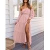 image:imageZESICA Womens Fall Long Sleeve Boho Off Shoulder Maxi DressesPink