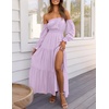image:imageZESICA Womens Fall Long Sleeve Boho Off Shoulder Maxi DressesPurple