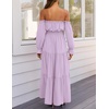 image:imageZESICA Womens Fall Long Sleeve Boho Off Shoulder Maxi DressesPurple