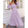 image:imageZESICA Womens Fall Long Sleeve Boho Off Shoulder Maxi DressesPurple