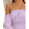image:imageZESICA Womens Fall Long Sleeve Boho Off Shoulder Maxi DressesPurple