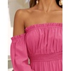 image:imageZESICA Womens Fall Long Sleeve Boho Off Shoulder Maxi DressesRose