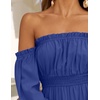 image:imageZESICA Womens Fall Long Sleeve Boho Off Shoulder Maxi DressesRoyal Blue