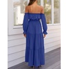image:imageZESICA Womens Fall Long Sleeve Boho Off Shoulder Maxi DressesRoyal Blue