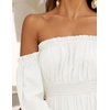 image:imageZESICA Womens Fall Long Sleeve Boho Off Shoulder Maxi DressesWhite