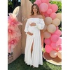 image:imageZESICA Womens Fall Long Sleeve Boho Off Shoulder Maxi DressesWhite