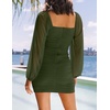 image:imageZESICA Womens Fall Long Sleeve Cocktail Party Mini DressesArmygreen