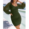 image:imageZESICA Womens Fall Long Sleeve Cocktail Party Mini DressesArmygreen