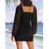 image:imageZESICA Womens Fall Long Sleeve Cocktail Party Mini DressesBlack