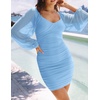 image:imageZESICA Womens Fall Long Sleeve Cocktail Party Mini DressesLightblue