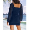 image:imageZESICA Womens Fall Long Sleeve Cocktail Party Mini DressesNavy