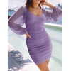 image:imageZESICA Womens Fall Long Sleeve Cocktail Party Mini DressesPurple