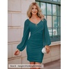 image:imageZESICA Womens Fall Long Sleeve Cocktail Party Mini DressesTeal