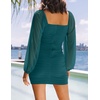image:imageZESICA Womens Fall Long Sleeve Cocktail Party Mini DressesTeal