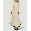 image:imageZESICA Womens Fall Long Sleeve Crewneck Sweater Maxi DressApricot