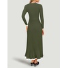 image:imageZESICA Womens Fall Long Sleeve Crewneck Sweater Maxi DressArmy Green