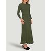 image:imageZESICA Womens Fall Long Sleeve Crewneck Sweater Maxi DressArmy Green