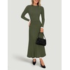 image:imageZESICA Womens Fall Long Sleeve Crewneck Sweater Maxi DressArmy Green