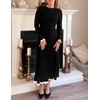 image:imageZESICA Womens Fall Long Sleeve Crewneck Sweater Maxi DressBlack