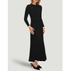 image:imageZESICA Womens Fall Long Sleeve Crewneck Sweater Maxi DressBlack