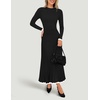 image:imageZESICA Womens Fall Long Sleeve Crewneck Sweater Maxi DressBlack