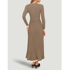image:imageZESICA Womens Fall Long Sleeve Crewneck Sweater Maxi DressKhaki