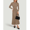 image:imageZESICA Womens Fall Long Sleeve Crewneck Sweater Maxi DressKhaki