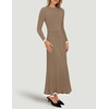 image:imageZESICA Womens Fall Long Sleeve Crewneck Sweater Maxi DressKhaki