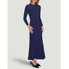 image:imageZESICA Womens Fall Long Sleeve Crewneck Sweater Maxi DressNavy