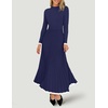 image:imageZESICA Womens Fall Long Sleeve Crewneck Sweater Maxi DressNavy