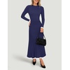 image:imageZESICA Womens Fall Long Sleeve Crewneck Sweater Maxi DressNavy