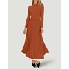 image:imageZESICA Womens Fall Long Sleeve Crewneck Sweater Maxi DressOrange Red