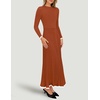 image:imageZESICA Womens Fall Long Sleeve Crewneck Sweater Maxi DressOrange Red
