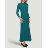 image:imageZESICA Womens Fall Long Sleeve Crewneck Sweater Maxi DressPeacock Blue