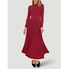 image:imageZESICA Womens Fall Long Sleeve Crewneck Sweater Maxi DressWine