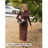 image:imageZESICA Womens Fall Long Sleeve Mock Neck Bodycon Midi DressCoffee