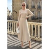 image:imageZESICA Womens Fall Long Sleeve Pleated Midi Sweater DressesApricot