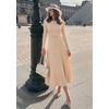 image:imageZESICA Womens Fall Long Sleeve Pleated Midi Sweater DressesApricot