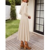 image:imageZESICA Womens Fall Long Sleeve Pleated Midi Sweater DressesApricot